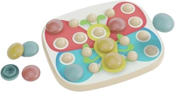 Мозаика для малышей Quercetti серия ''Play Bio'' - Fantacolor Baby (большие фишки (21 шт.) + доска) (84405-Q) - Фото 1