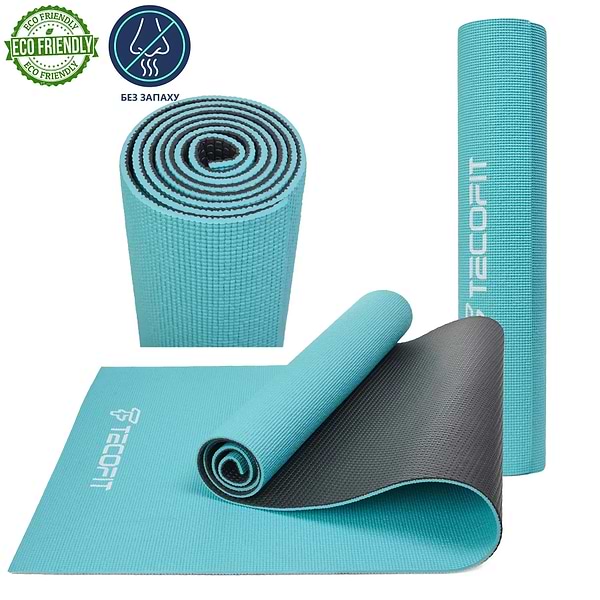 Фото - Коврик для йоги и фитнеса TECOFIT Dual Color PVC Mat 173х61х0.5 см (TOP17113491)