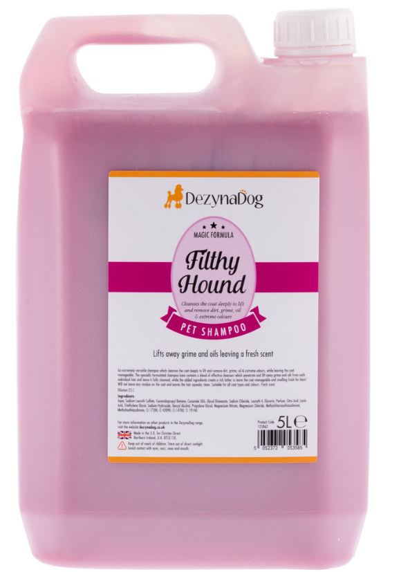 Шампунь для собак Dezynadog Filthy Hound Deep Clean для глибокого очищення Пармської Фіалки 5 л (5052372053585)