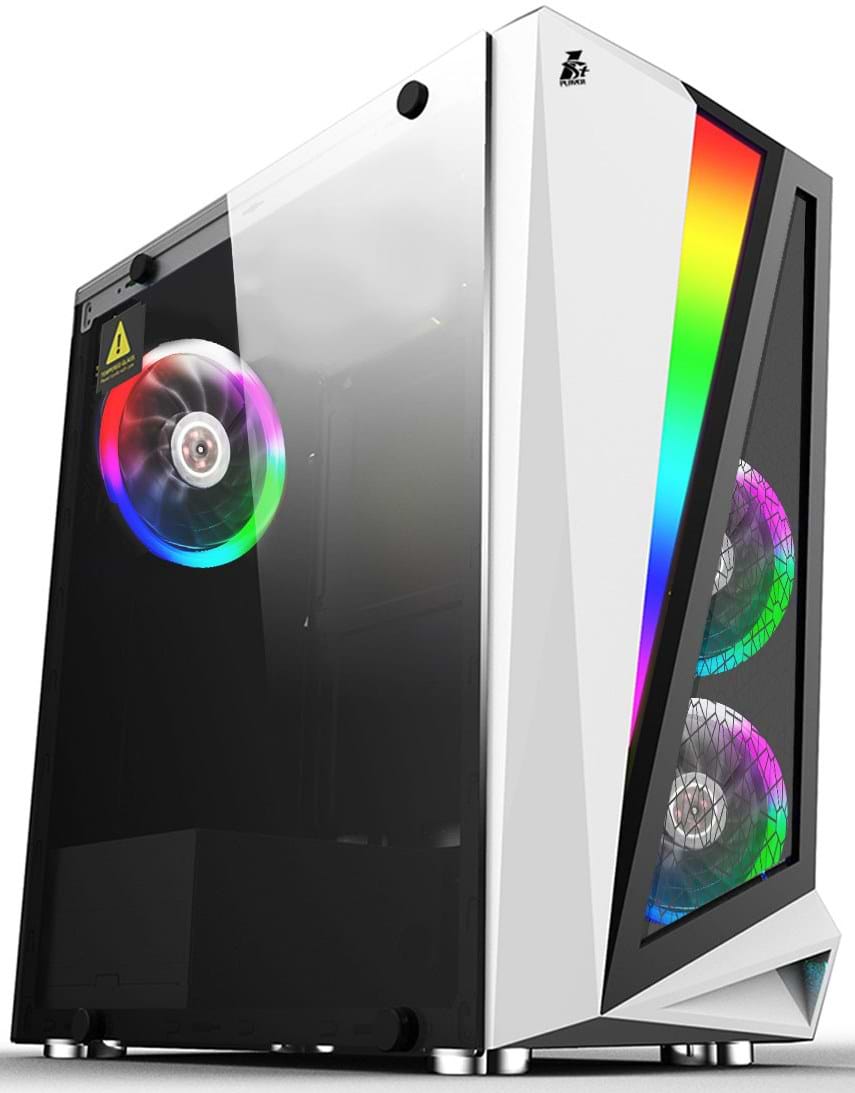 Корпус 1stPlayer R5-3R1-WH Color LED White без БП