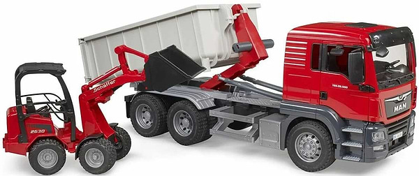 Фото - Наземна будівельна техніка BRUDER Вантажівка MAN TGS та міні-навантажувач Schaffer 2630 (03767)