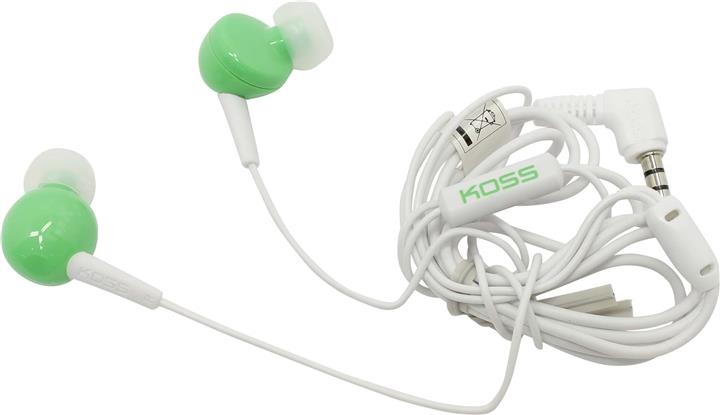 Фото - Наушники вкладыши проводные Koss KEB6iK Mic Green
