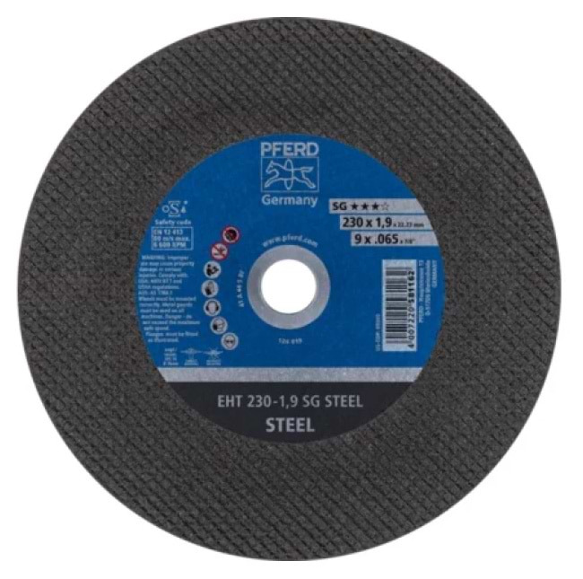Круг отрезной по металлу Pferd 230х1,9х22 SG STEEL (4007220581162(25)/400722024008)