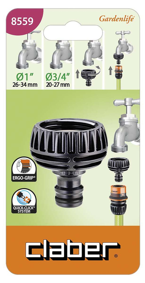 Фото - З'єднувач для шланга Claber 3/4"-1"В (85590000)