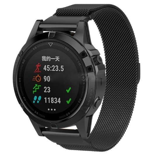 Фото - Ремешок для смарт-часов Armorstandart Milanese Magnetic for Garmin 22 mm Black (ARM85718)