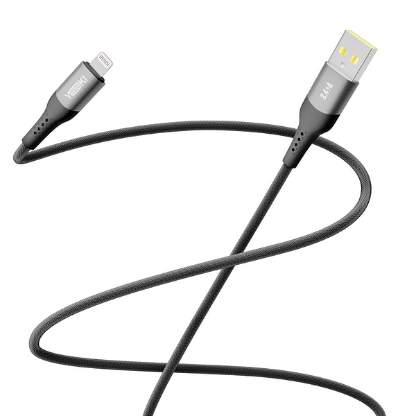 Фото - Кабель синхронізації даних YOKI SOLID Lightning 2.4A 2m Black (YK-SO15)