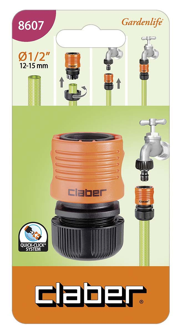 Фото - Соединитель для шланга Claber 1/2" (86070000)