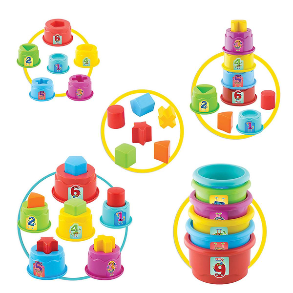 Фото - Сортер dede пирамидка набор ведерок (03466)