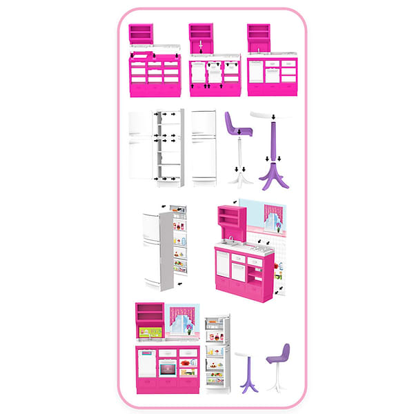 Фото - Меблі і будиночки для ляльки dede Кухня з тістом Linda (03666)