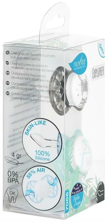 Фото - Ортодонтическая пустышка Nuvita Air55 Explorer 0m+(зебра, пингвин) 2 шт. (NV7066N)