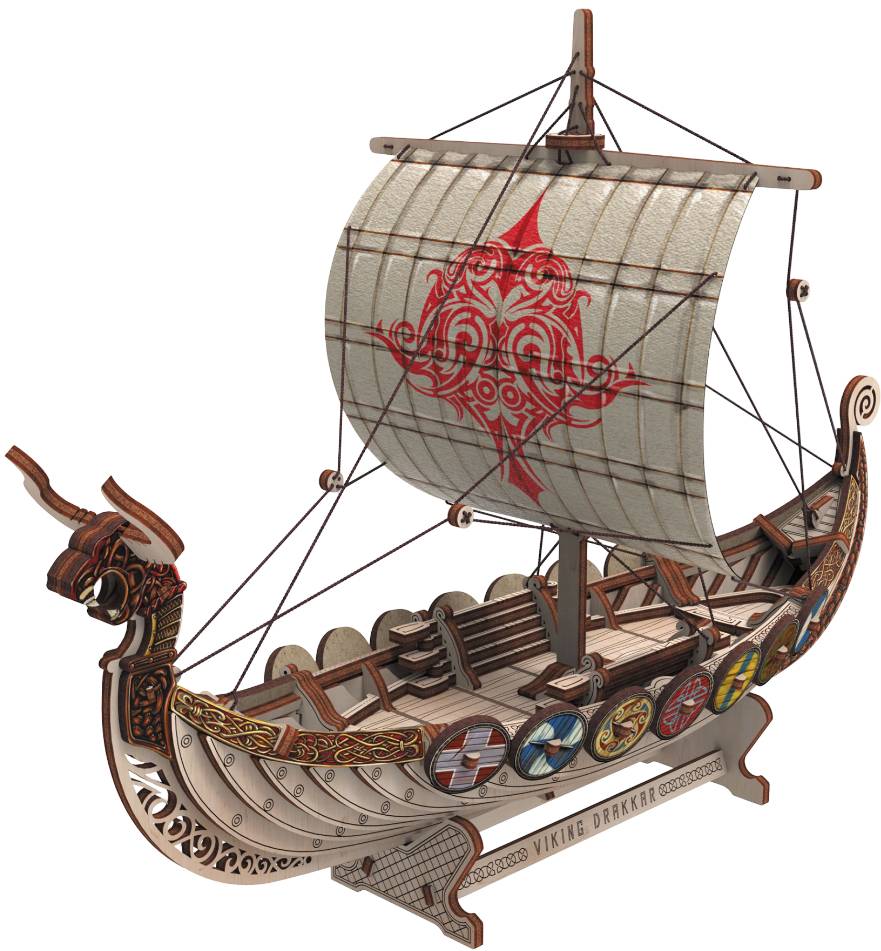 3D пазлы Mr.Playwood Корабль Драккар Викингов Боевой Дракон (10113)