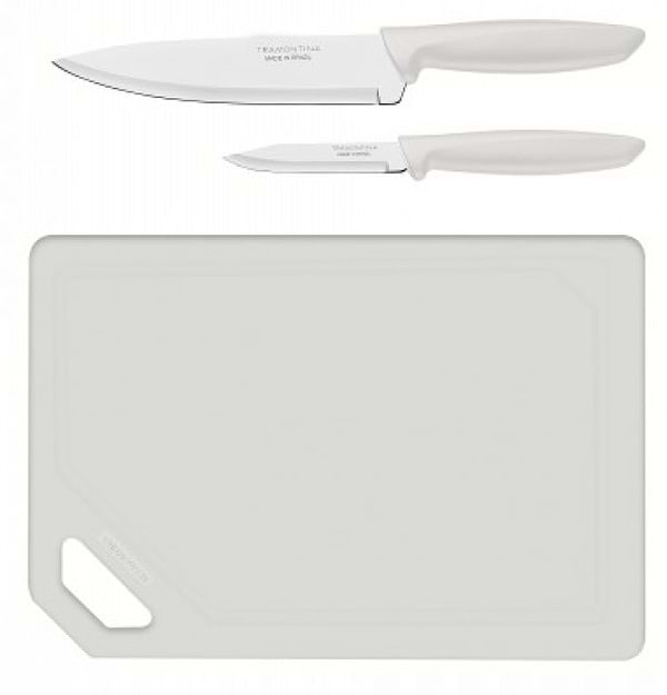 Фото - Набор ножей Tramontina Plenus Light Grey 3 пр. (23498/314)