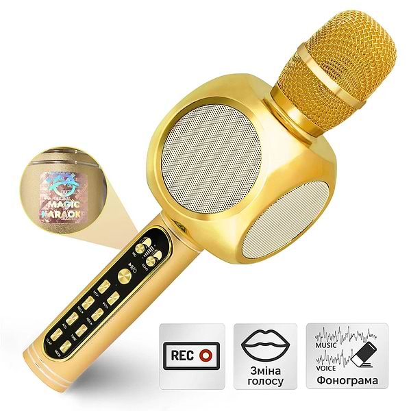 Фото - Мікрофон вокальний бездротовий Magic Karaoke YS-90 Pro Gold