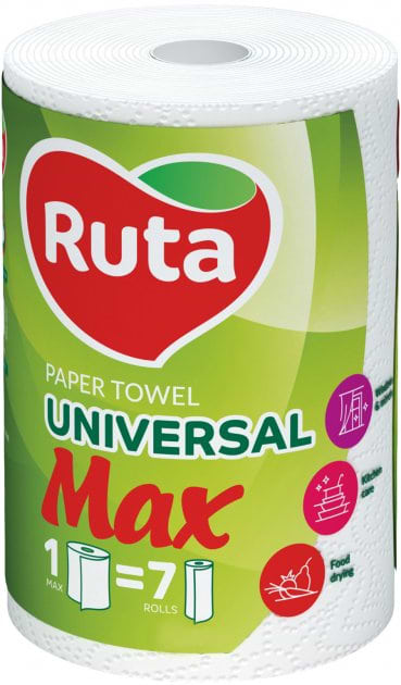 Фото - Рушники паперові Ruta Max 2 слоя 1 шт. Белый (4820023744530)