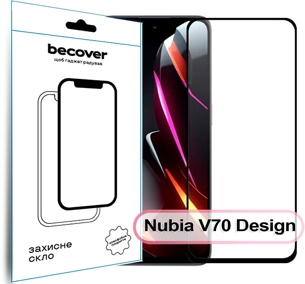 Фото - Захисне скло для смартфону BeCover for Nubia V70 Design Black (713455) Фото - Захисне скло для смартфону BeCover for Nubia V70 Design Black (713455)