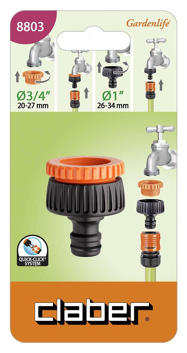 Фото - З'єднувач для шланга Claber 3/4"-1"В (88030000)