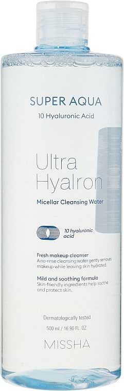 Міцелярна вода Missha Super Аqua Ultra Hyalron 500 мл (8809643507295)