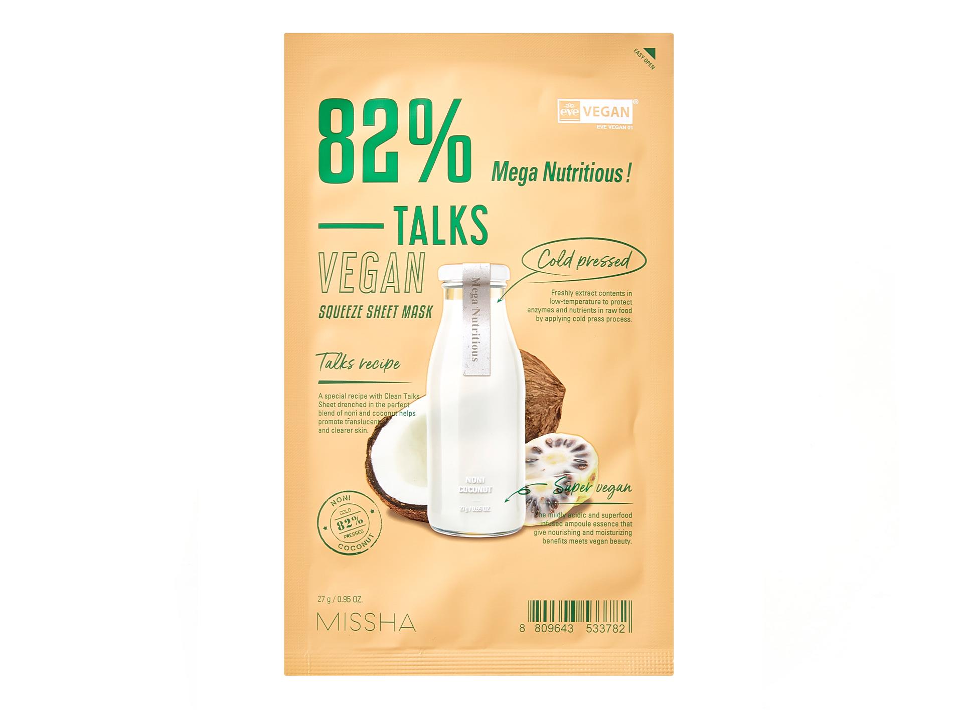 Маска для обличчя Missha Talk Vegan Squeeze Mega Nutritious тканевая 27 г (8809643533782)