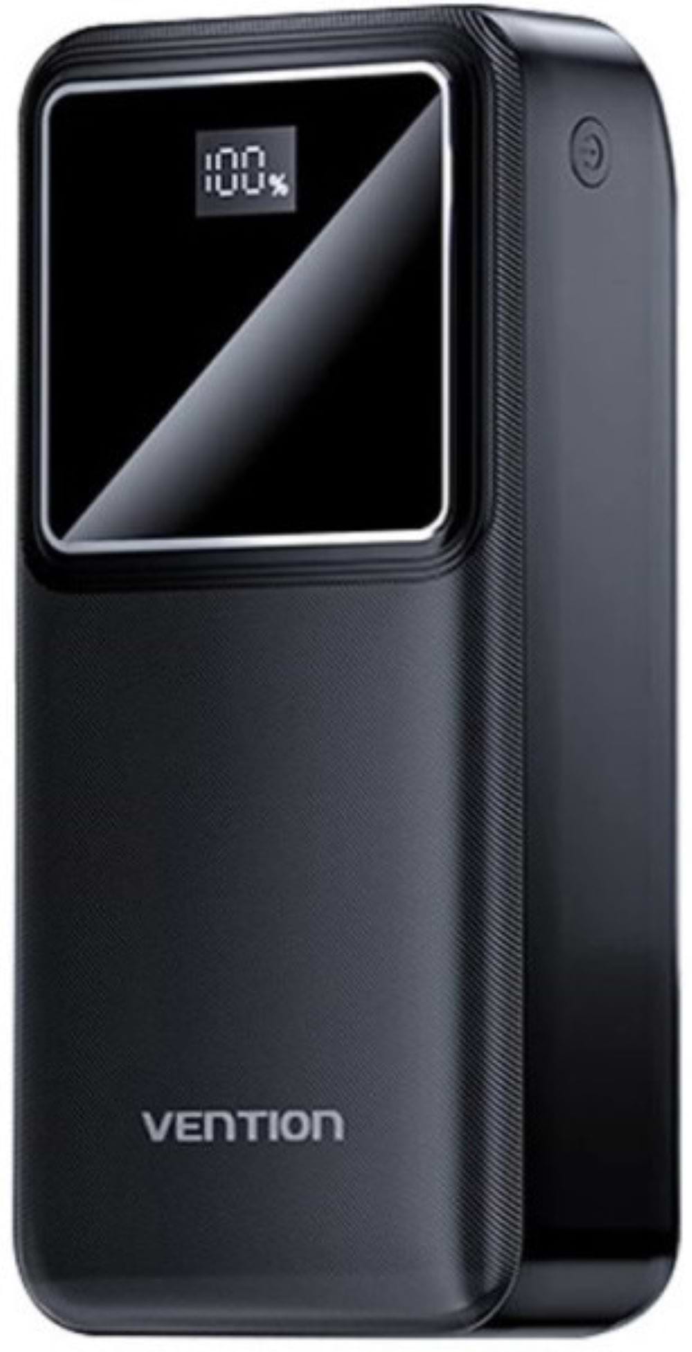 Батарея мобільна Vention 30000mAh 22.5W 3A PD QC3.0 Micro-USB USB-C,2xUSB-A LED Display Black (FHMB0)
