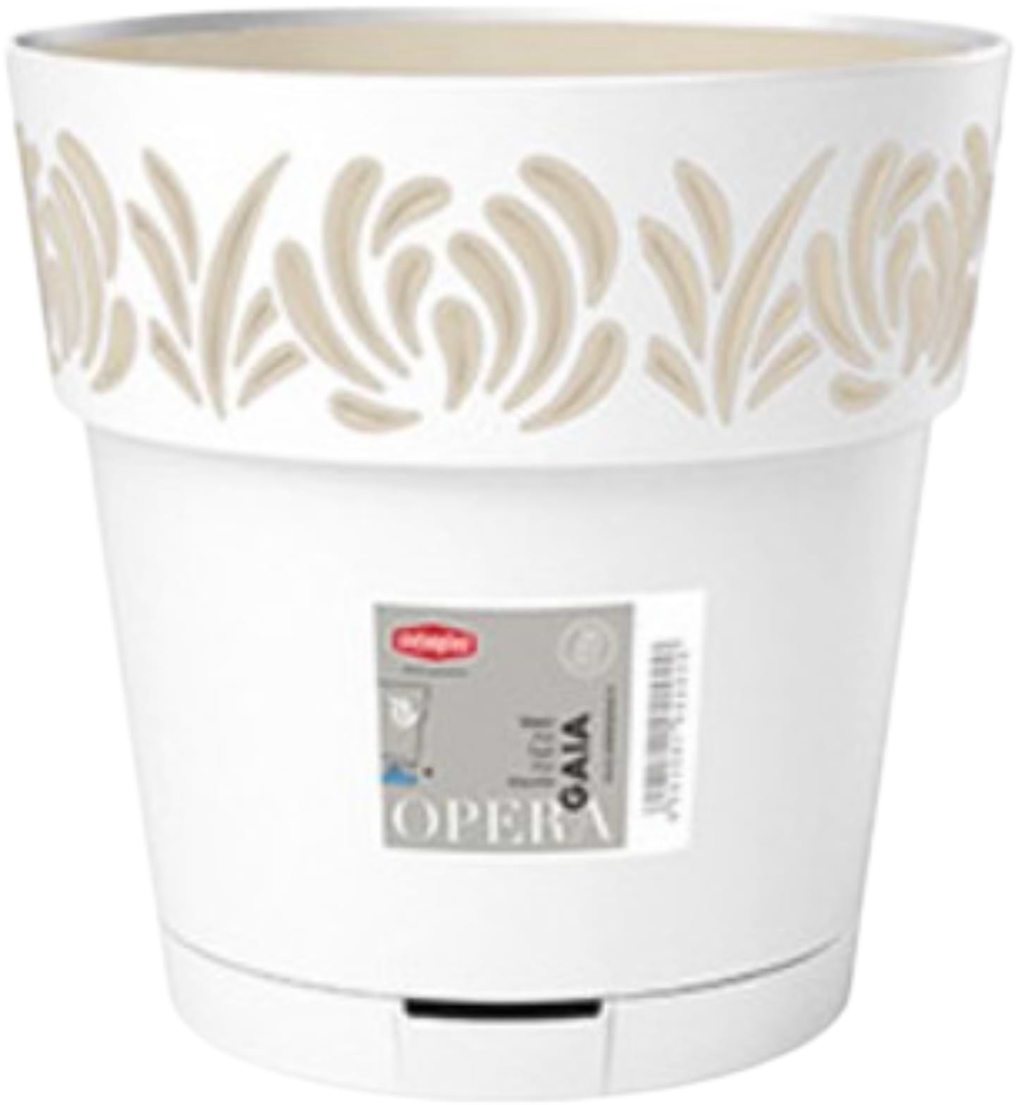 Вазон Stefanplast OPERA Gaia 20 см белый/травертин 88400