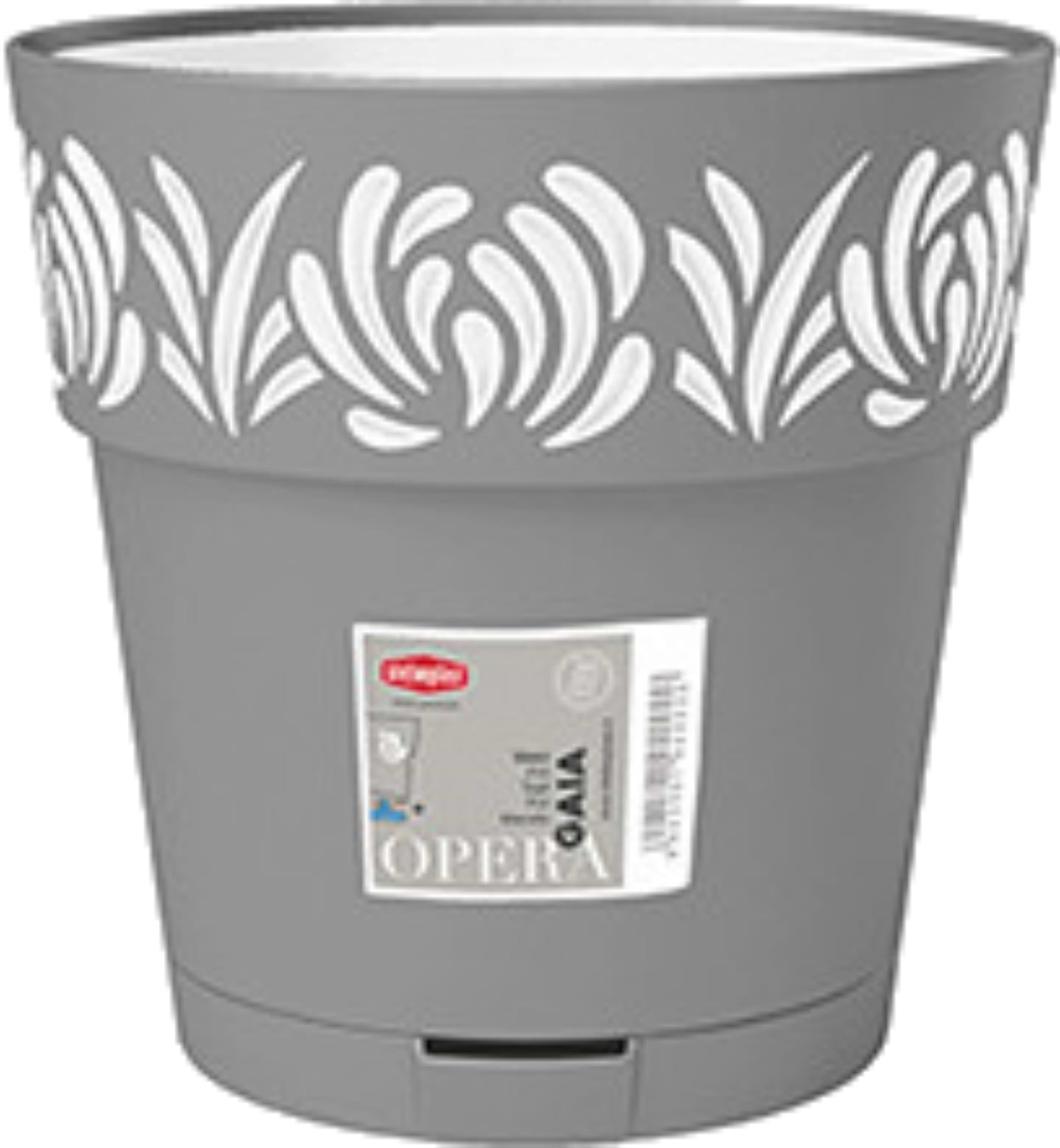 Вазон Stefanplast OPERA Gaia 20 см сірий/білий 88401