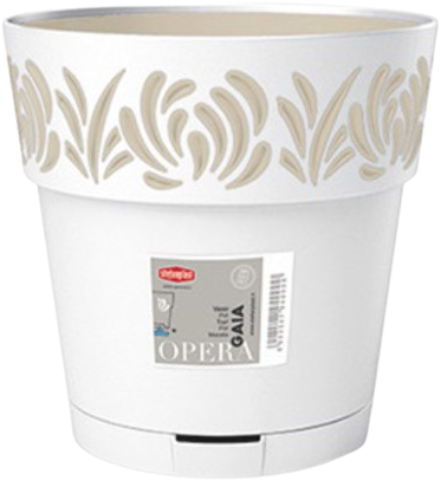 Вазон Stefanplast OPERA Gaia 25 см белый/травертин 88500