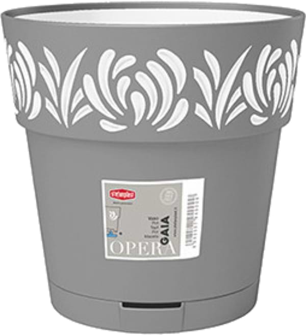 Фото - Вазон Stefanplast OPERA Gaia 25 см серый/белый 88501
