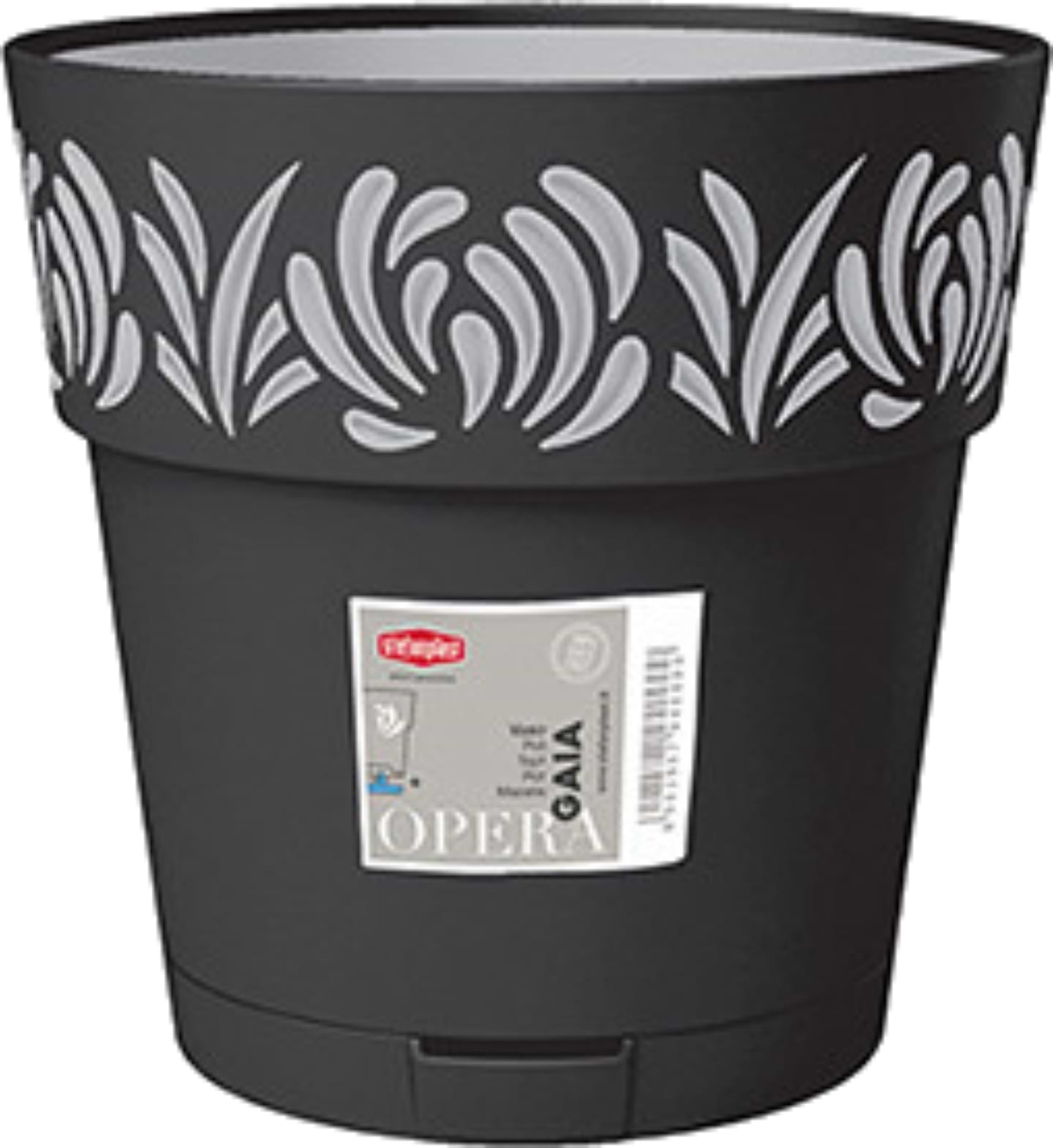Вазон Stefanplast OPERA Gaia 25 см графит/св.серый 88503