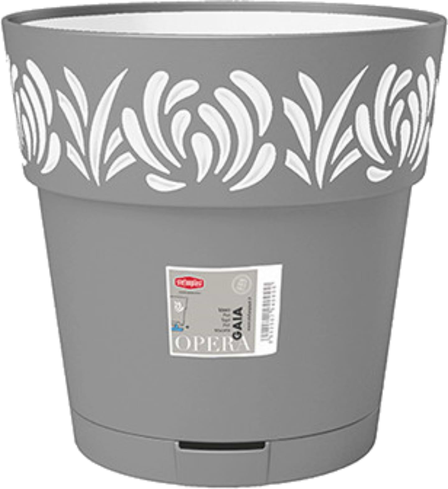 Вазон Stefanplast OPERA Gaia 30 см серый/белый 88601