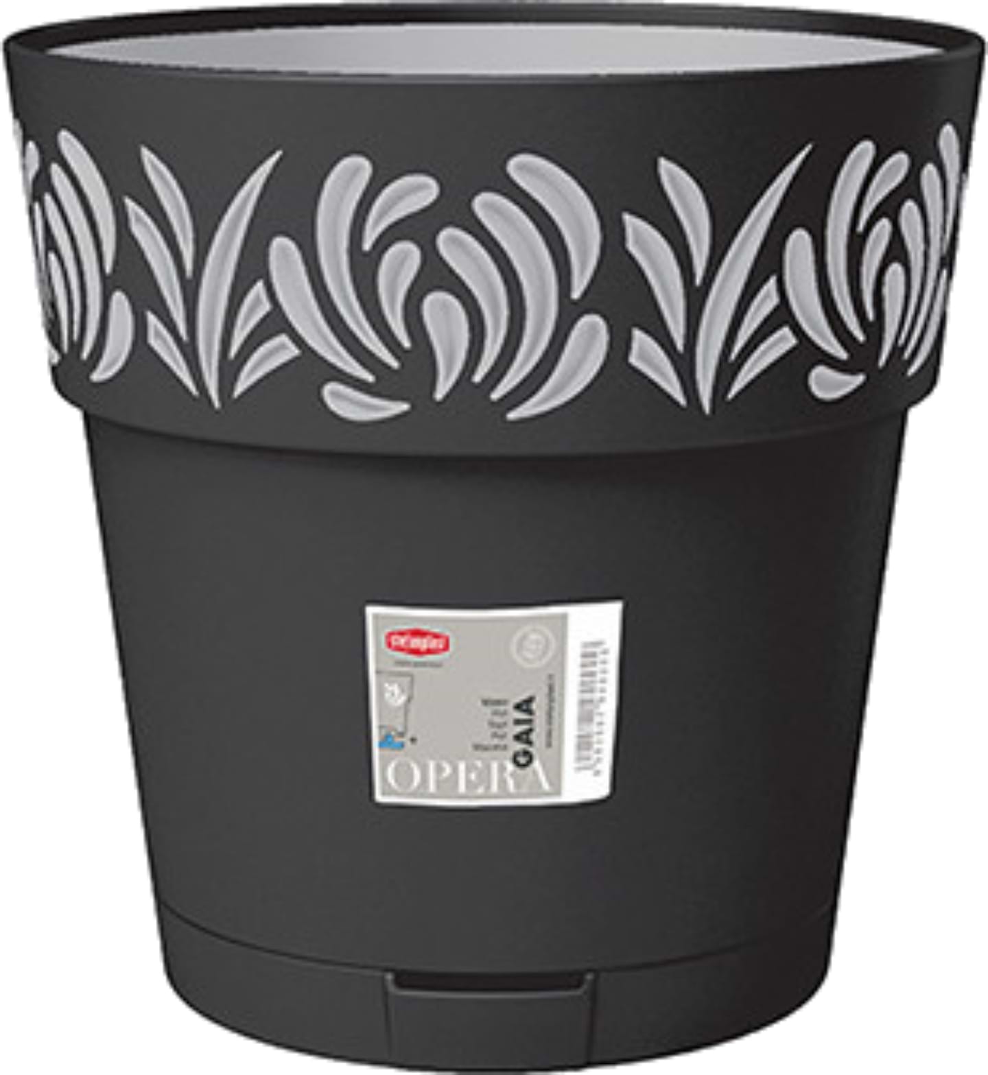 Вазон Stefanplast OPERA Gaia 30 см графит/св.серый 88603