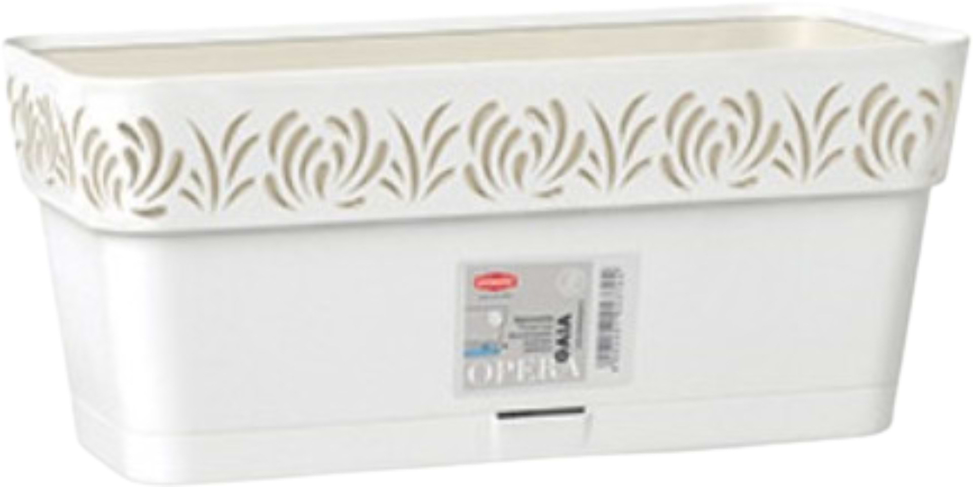 Вазон Stefanplast OPERA Gaia 30x13x12 см білий/травертин 88700