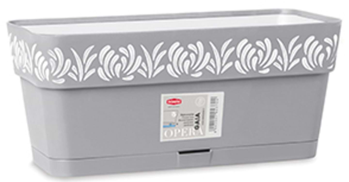 Вазон Stefanplast OPERA Gaia 30x13x12 см сірий/білий 88701