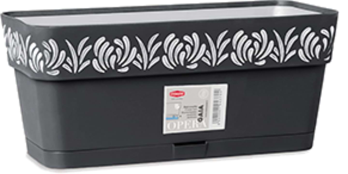 Вазон Stefanplast OPERA Gaia 30x13x12 см графіт/св.сірий 88703