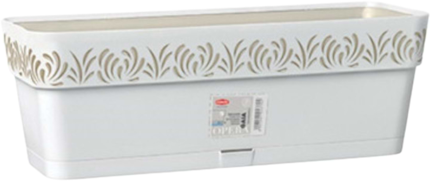 Вазон Stefanplast OPERA Gaia 50x18x17 см белый/травертин 88800