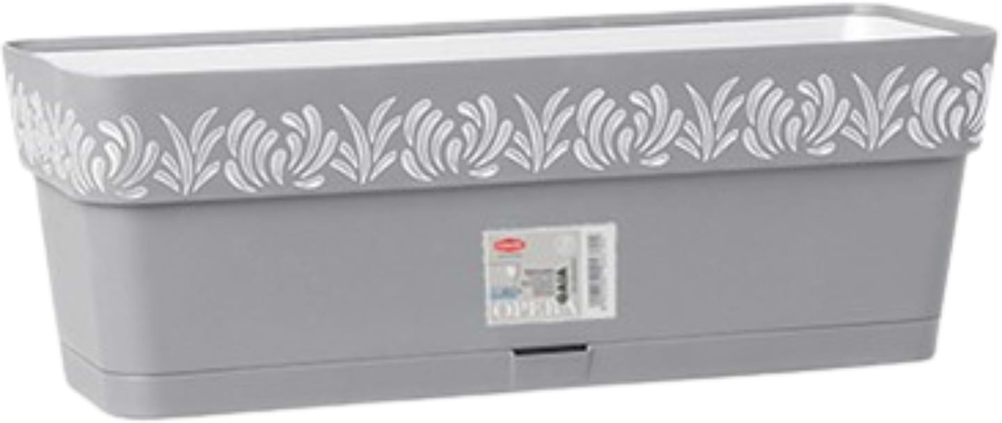 Вазон Stefanplast OPERA Gaia 50x18x17 см сірий/білий 88801