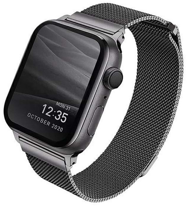 Ремінець для смарт-годинника Uniq Dante Apple Watch Series 1/2/3/4/5/6/7/8/9/SE/SE2 42/44/45mm Stainless Steel graphite (8886463675786)