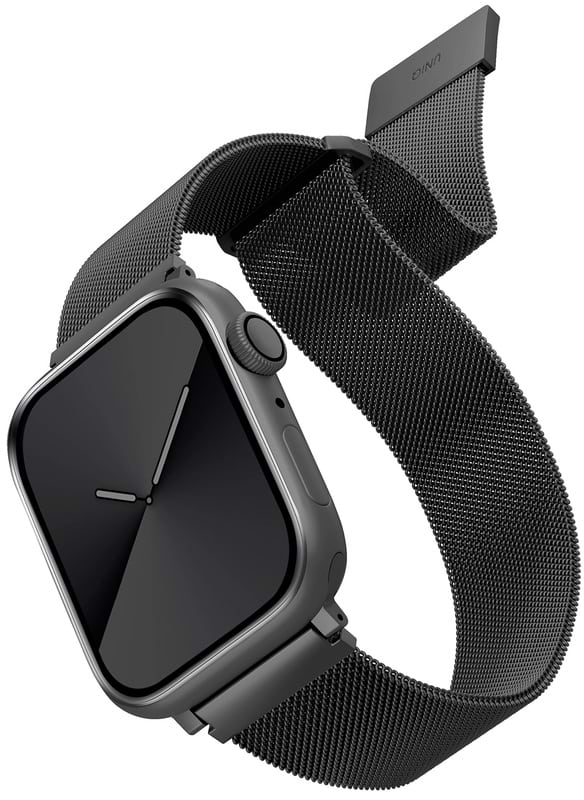 Фото - Ремінець для смарт-годинника Uniq Dante Apple Watch Series 1/2/3/4/5/6/7/8/9/SE/SE2 42/44/45mm Stainless Steel graphite (8886463675786)