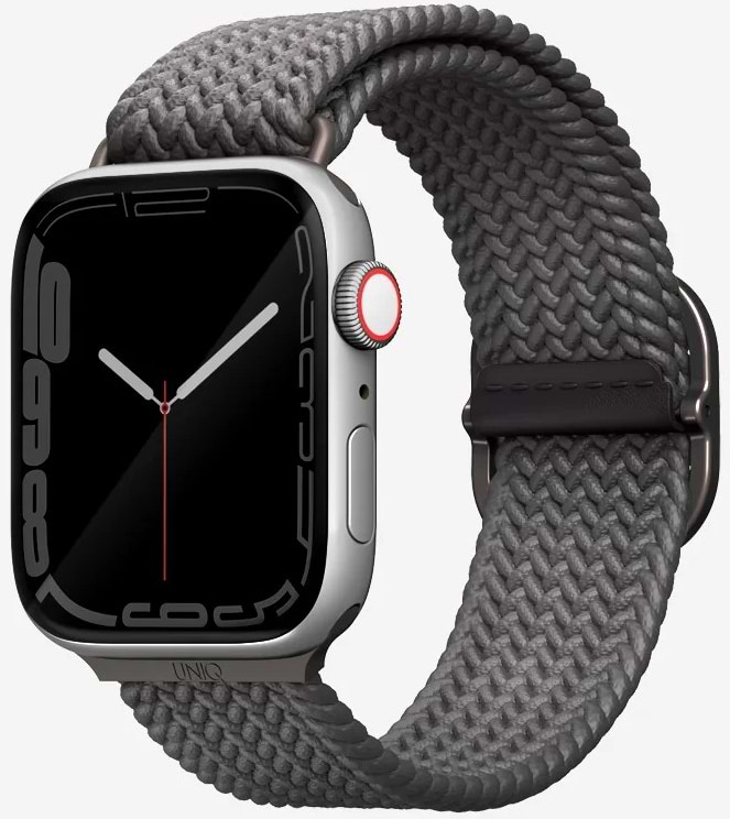 Ремінець для смарт-годинника Uniq Aspen Apple Watch 44/42/45mm Series 1/2/3/4/5/6/7/8/9/SE/SE2 Braided Granite grey (8886463676417)