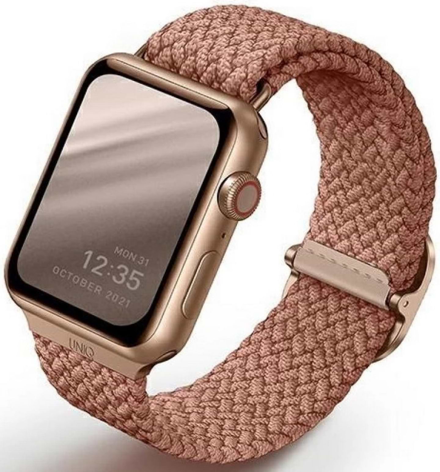 Ремешок для смарт-часов Uniq Aspen Apple Watch 44/42/45mm Series 1/2/3/4/5/6/7/8/9/SE/SE2 Braided grapefruit pink (8886463677117)