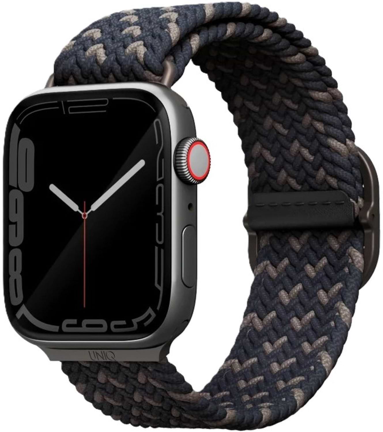 Ремешок для смарт-часов Uniq Aspen Apple Watch 44/42/45mm Series 1/2/3/4/5/6/7/8/9/SE/SE2 Braided obsidian blue (8886463679487)