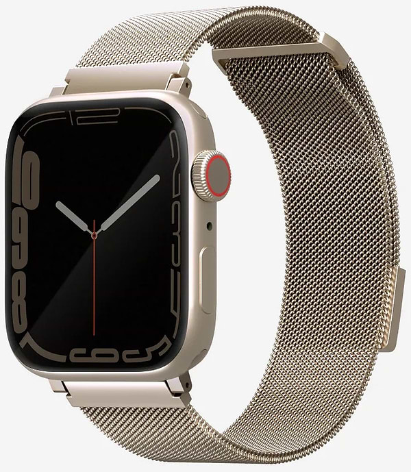 Фото - Ремінець для смарт-годинника Uniq Dante Apple Watch Series 1/2/3/4/5/6/7/8/9/SE/SE2 42/44/45mm Stainless Steel starlight (8886463679531)