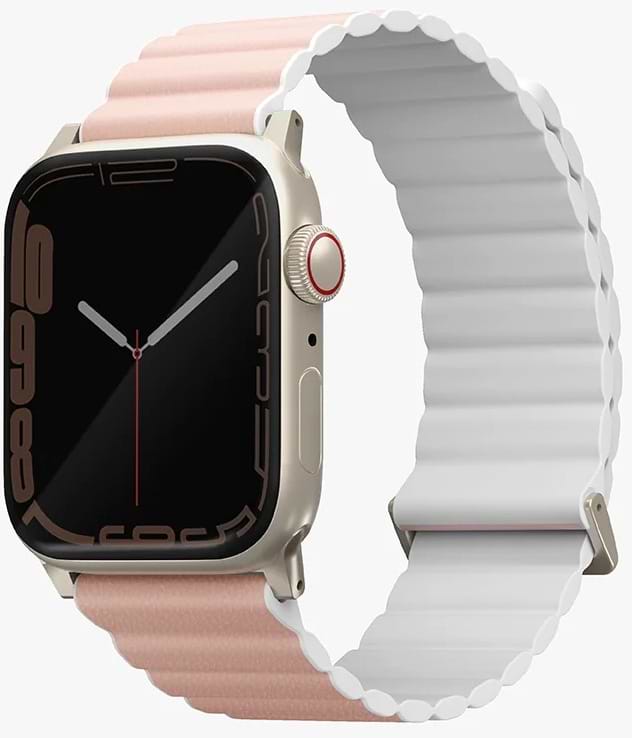 Ремінець для смарт-годинника Uniq Revix Premium Apple Watch Series 1-9/SE/SE2 38/40/41mm Edition Reversible Magnetic Leather blush pink-white (8886463684276)