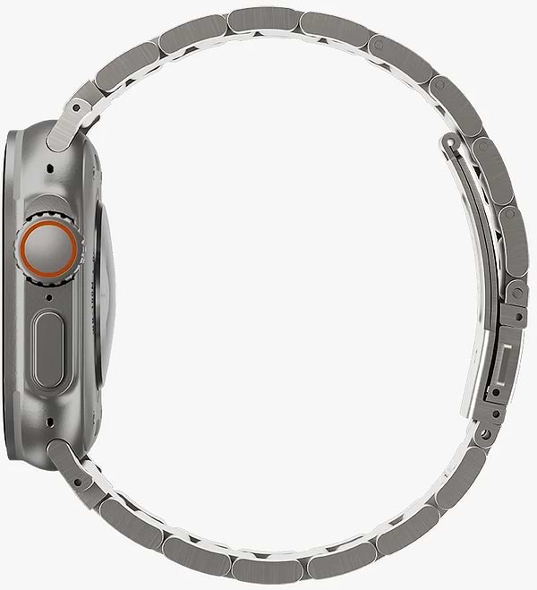 Фото - Ремінець для смарт-годинника Uniq Osta Apple Watch 42/44/45/49mm Series 1/2/3/4/5/6/7/8/9/10/SE/SE2/Ultra/Ultra 2 Stainless Steel titanium silver (8886463684641