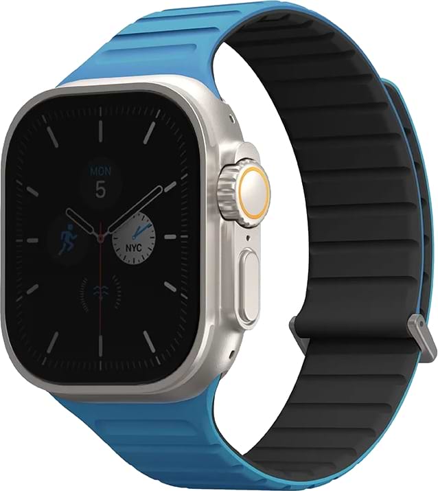 Ремінець для смарт-годинника Uniq Revix Apple Watch Series 1/2/3/4/5/6/7/8/9/SE/SE2/Ultra/Ultra 2 42/44/45/49mm Reversible Magnetic pacific blue-black (88864636