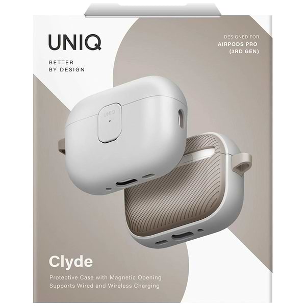 Фото - Чохол для навушників Uniq Clyde for AirPods Pro 3 gen сірий-хакі CLYMGRYKHKI (8886463696996)