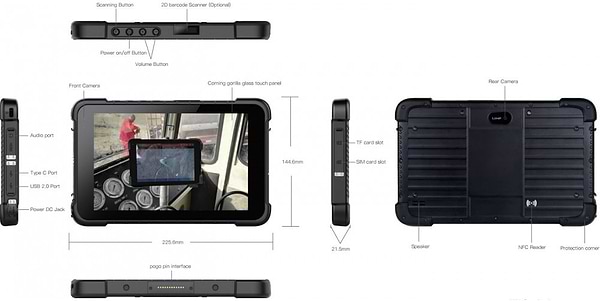 Фото - Планшет AGN T86X 8” 8/128GB 2D Scaner Black