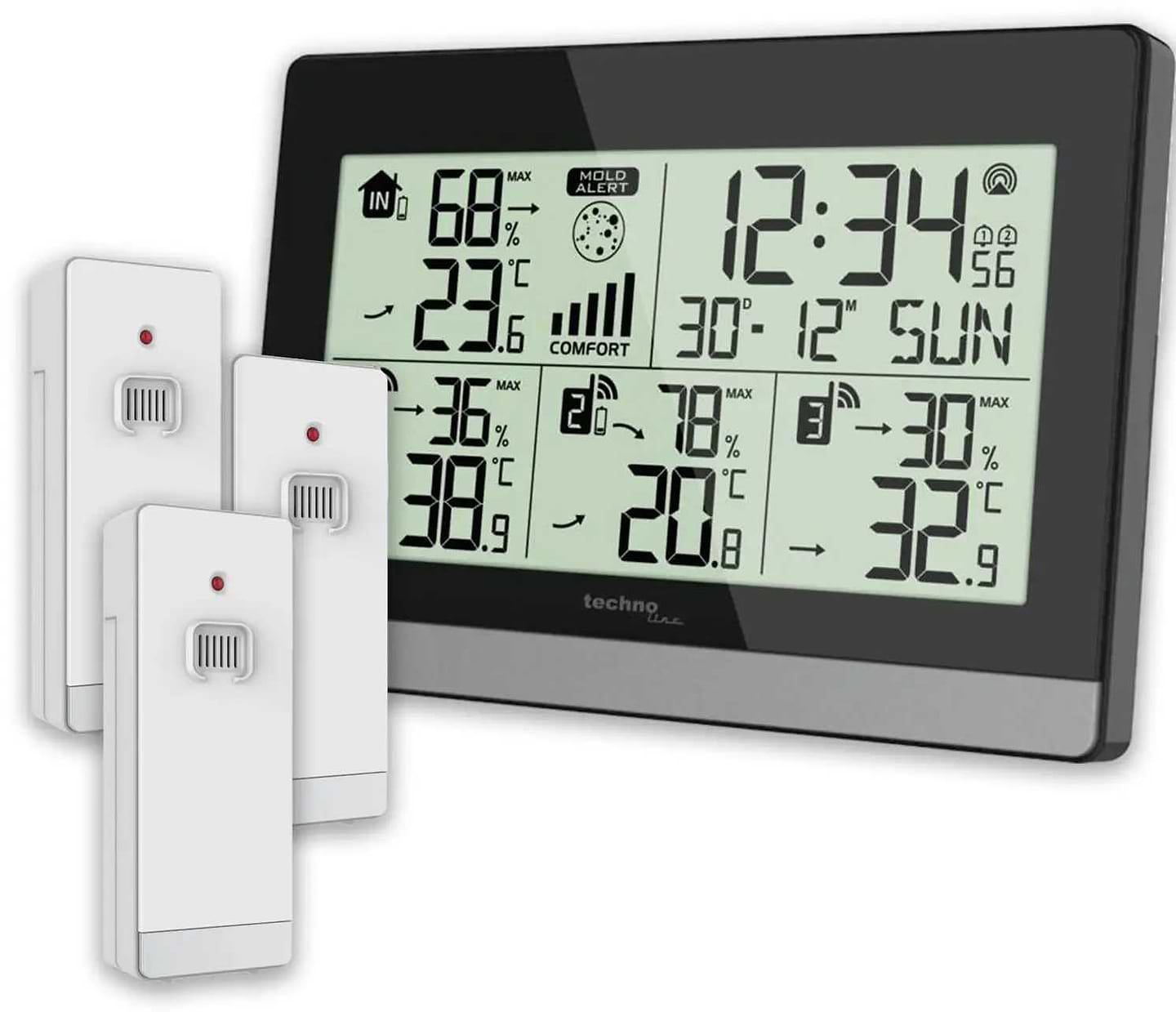 Термогигрометр Technoline WS7065 Black/Silver