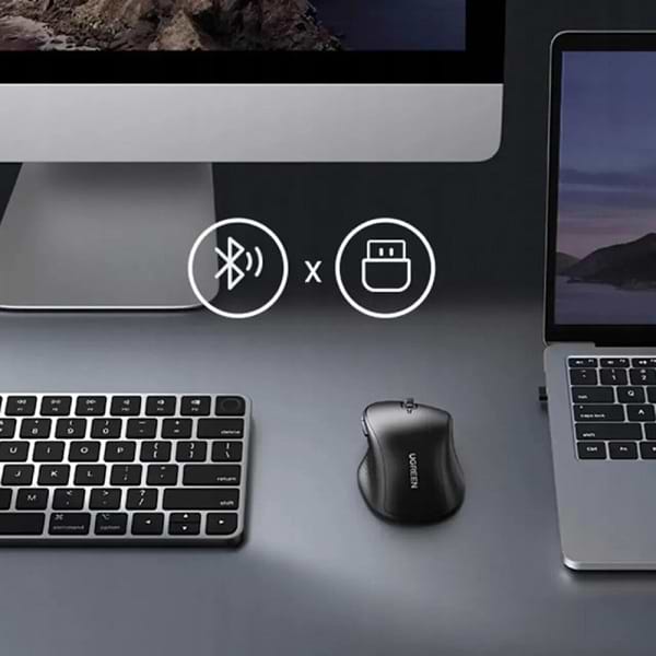 Фото - Мышь беспроводная UGREEN 2.4GHz+Bluetooth MU101 Black (90395)