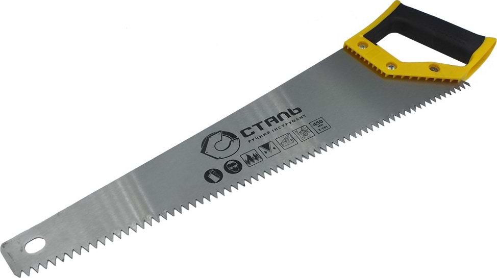 Ножівка Сталь НЕТНА САЙТЕ ПРОСТ.Ножівка по дереву великий зуб 450 мм 4tpi Сталь