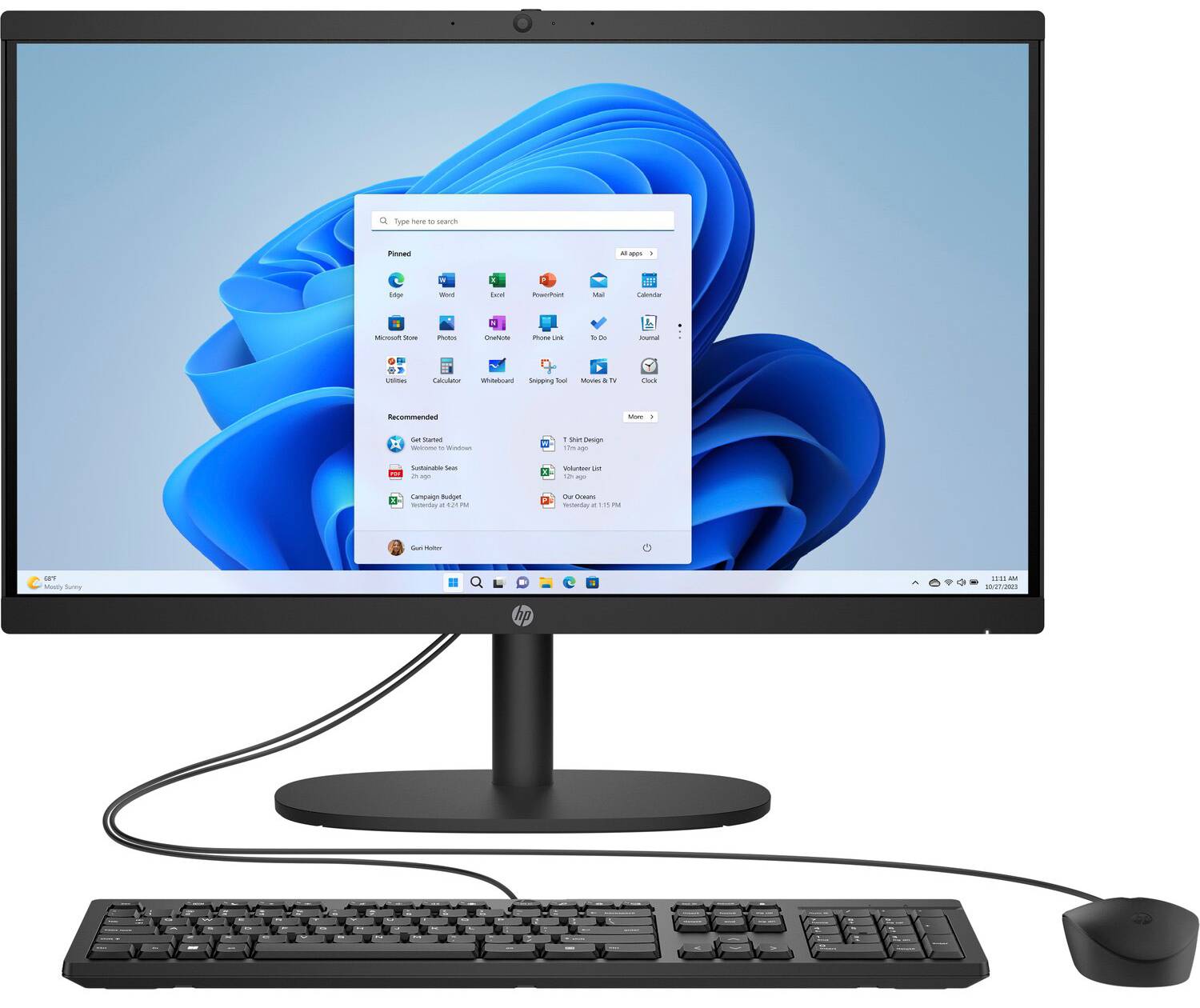 Комп'ютер-моноблок HP 24-cb1001ua (AE0P4EA) Jet Black - Фото 1
